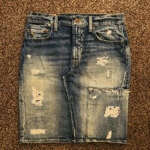 Ralph Lauren Distressed Denim Skirt